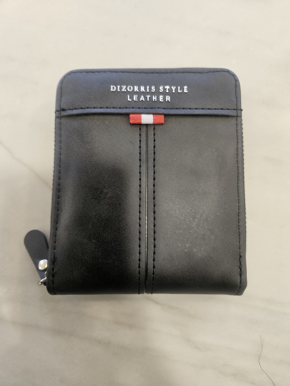 Dizorris Style Leather Black Men's Zip Wallet